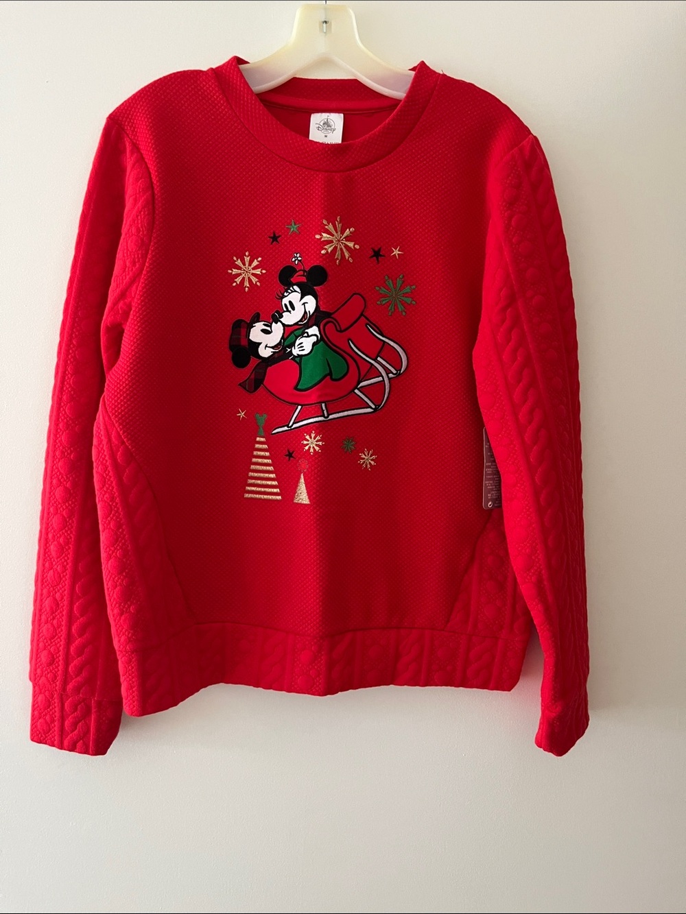Disney Red Holiday Mickey & Minnie Sweater